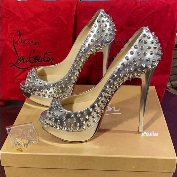 Christian Louboutin Lady Peep Spikes 150mm - Picture 4 of 10